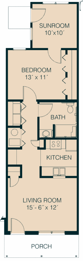 Garden Home 1 Bedroom Floor Plan - Jordan Model